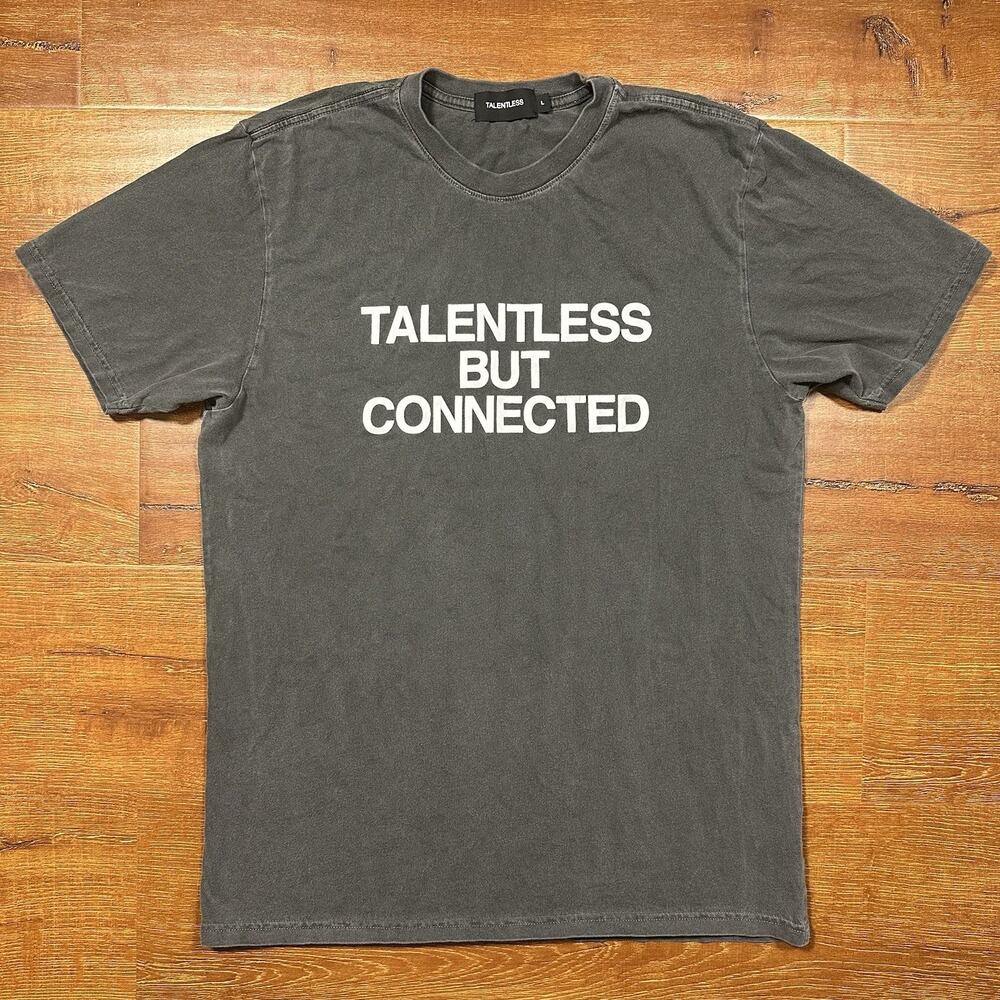 Talentless T Shirt Mens L Gray Acid Wash Short Sleeve But Connected Streetwear
